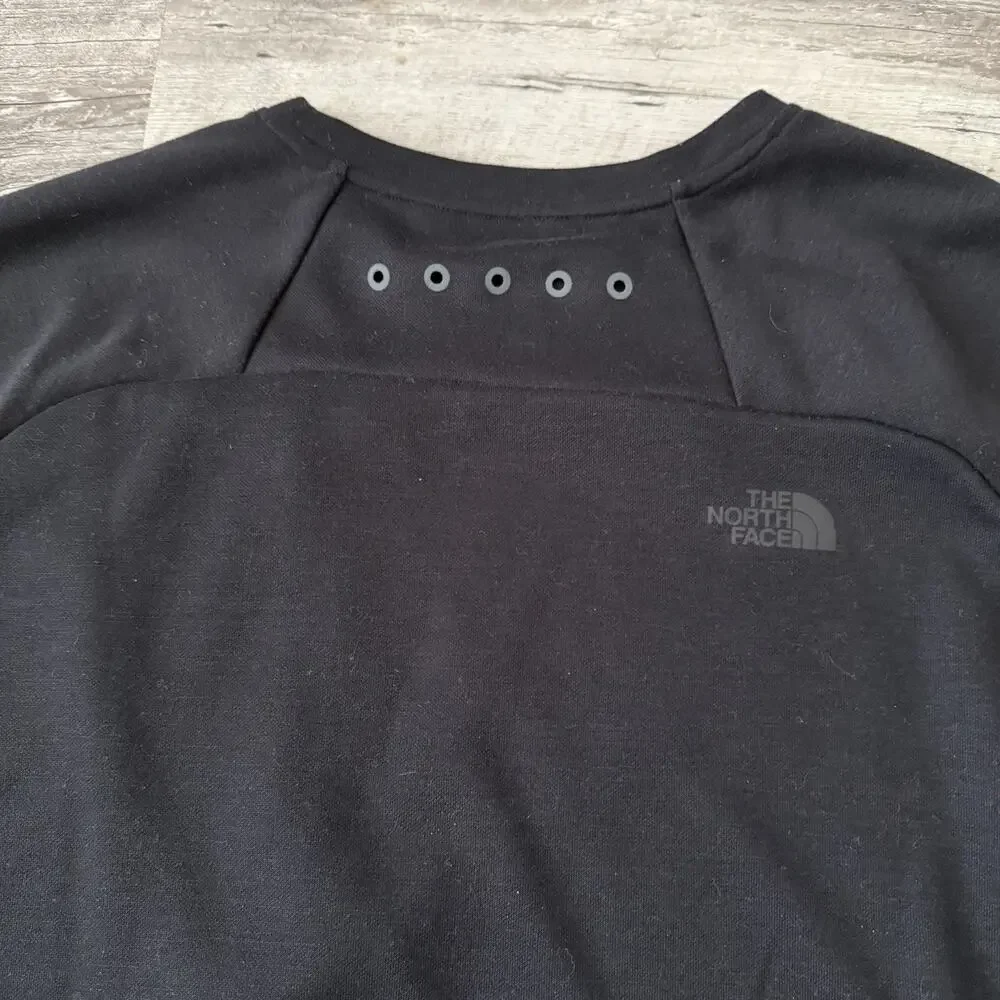 The North Face Sweatshirt Men XXL Black Crewneck Never Stop Exploring Zip Pocket